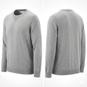 Free Assembly Mens Sweater Crewneck 2XL Gray V-Stitch Knit MSW00094 Pullover